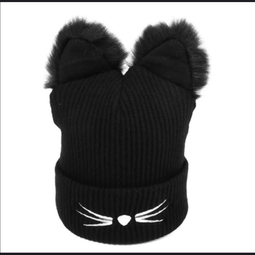 Quirky Kitty Cat Whiskers Beanie Hat - Picture 8 of 8